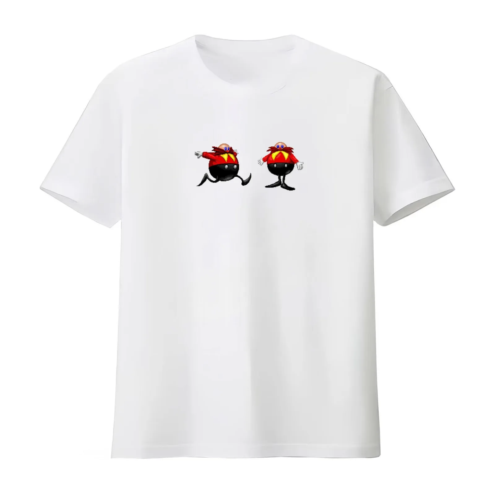 Pixel Art 8 bit Sonic Eggman T-Shirt Summer Casual Cotton Tee Oversized Streetwear Tops Vintage Graphic Print 100% Cotton