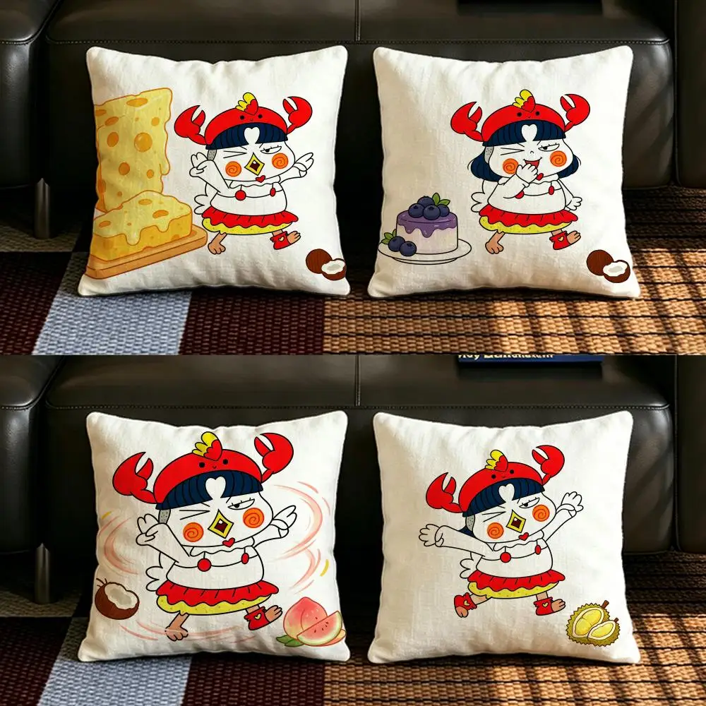 Funda de Cojín Samyang Buldak Chicken Ramen, Juego de Fundas de Almohada de Lino Natural, Decoración Todo en Uno para Sofá, Dormitorio y Silla