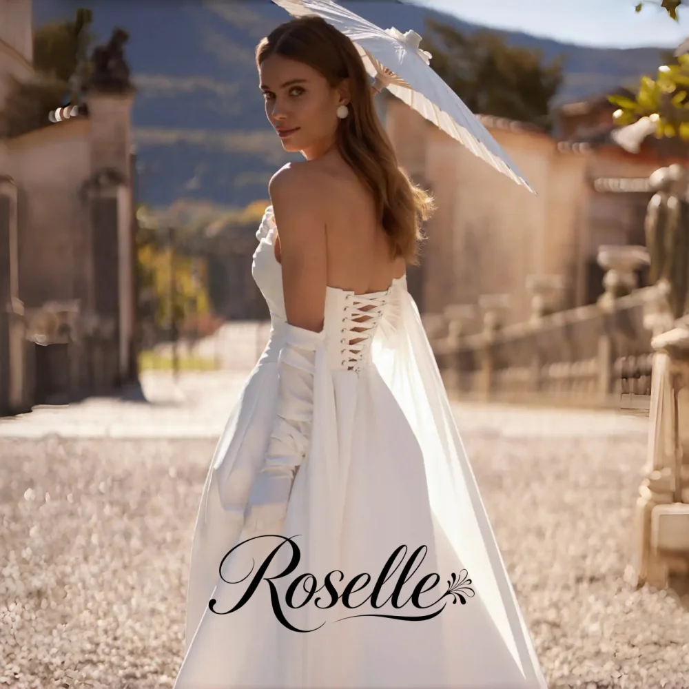 Wedding Qw - Suknia ślubna ROSELLE bez ramiączek, fason