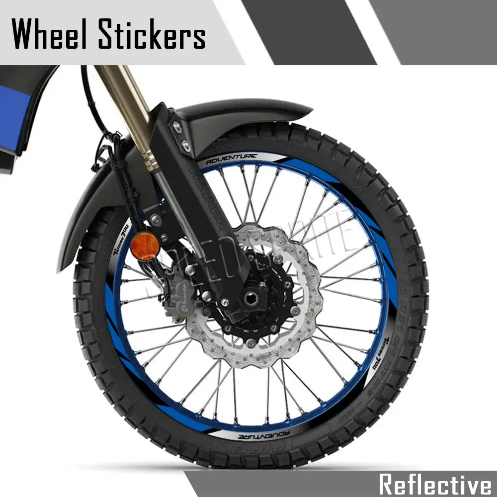 Reflective Motorcycle Accessories Wheel Stickers Hub Decals Rim Stripe Tape For YAMAHA TENERE 700 Tenere700 XTZ 700 XTZ700