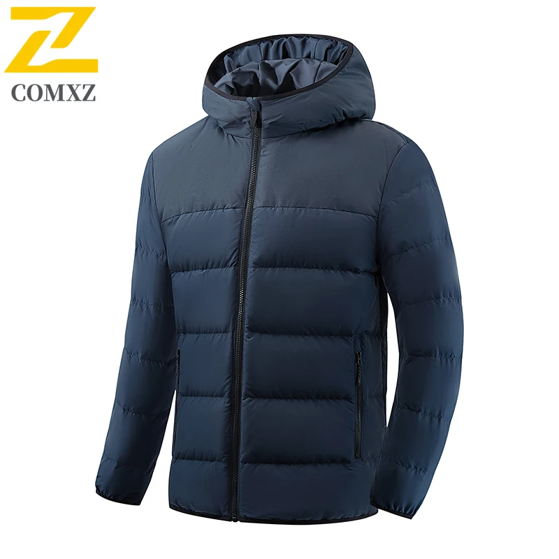 

Luxury Men Down Jacket Lightweight Commute Office Thick Warm Down Coats Casual Hood Hiking Sport Windproof Winter Padded Jackets