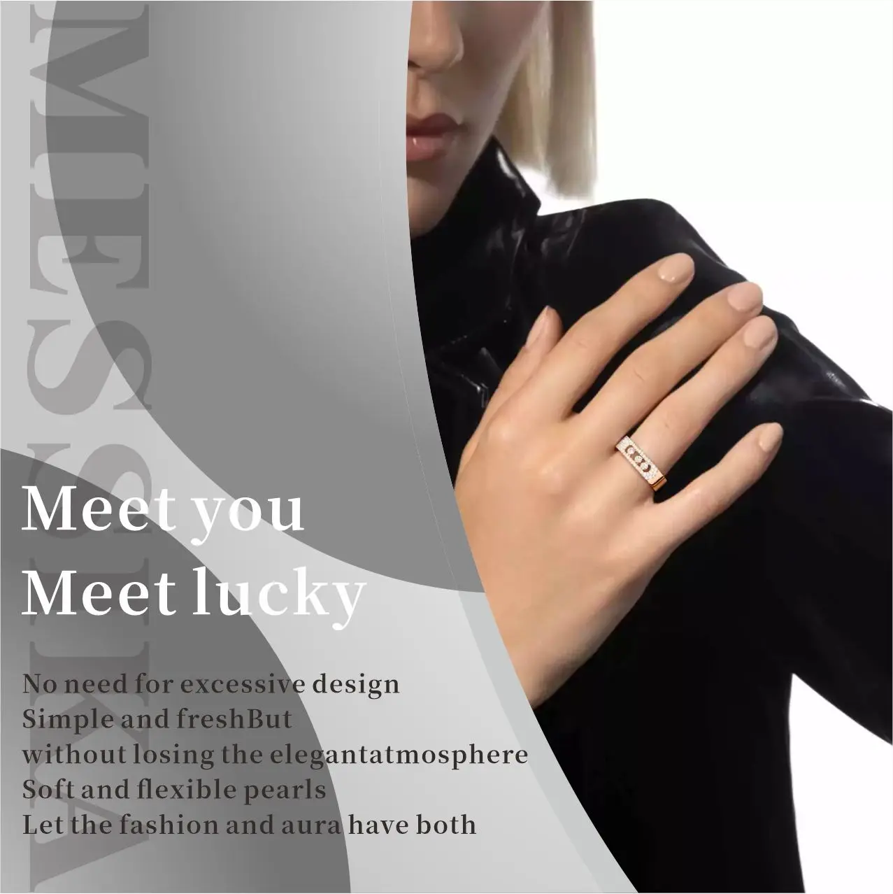 S925 Silver Fashion Couple MESSIK Wedding Ring Three Diamond Classic MOVE NOA Ring High Quality 1; 1 Luxury jewelry