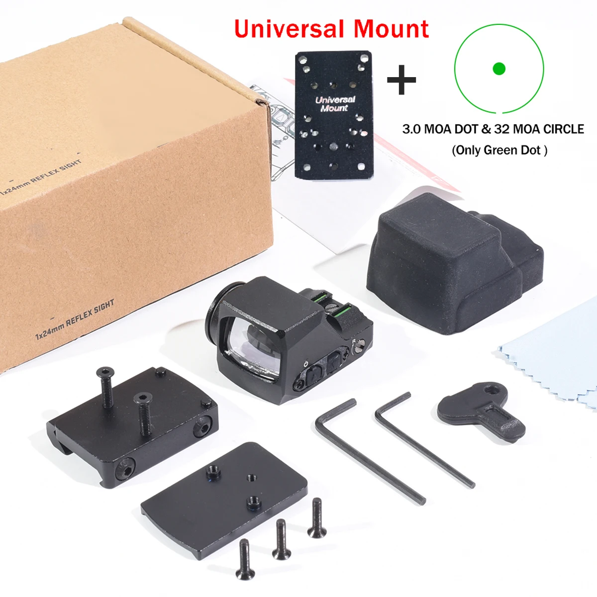 Hot Sale Tactische RM Red Dot Sight Optische Reflex Sight Airsoft Holografische Schietkijker met Gl*ck Montagebasis
