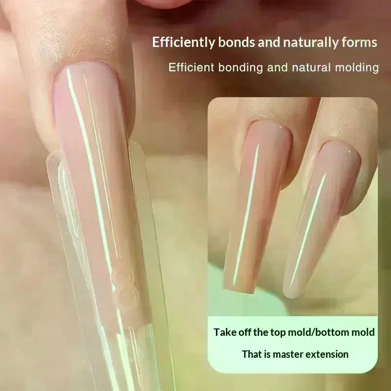 140/280pcs Sandwich Dual Nail Forms Extensions-Dual Forms Top Bottom Mold Long Square Almond Nail Art Forms Manicure Tool