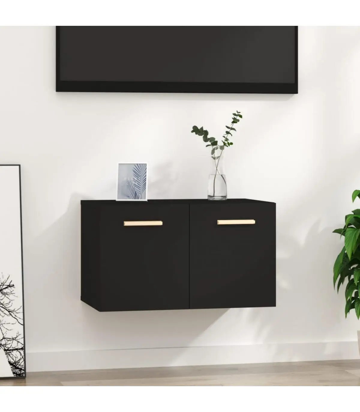 Lockers and storage cabinets wall cabinet black plywood 60x36,5x35 cm