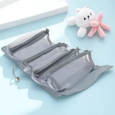 حقيبة PU 4 في 1 قابلة للفصل معلقة قابلة للطي حقيبة مكياج قابلة للطي منظم أدوات الزينة حقيبة كبيرة محمولة