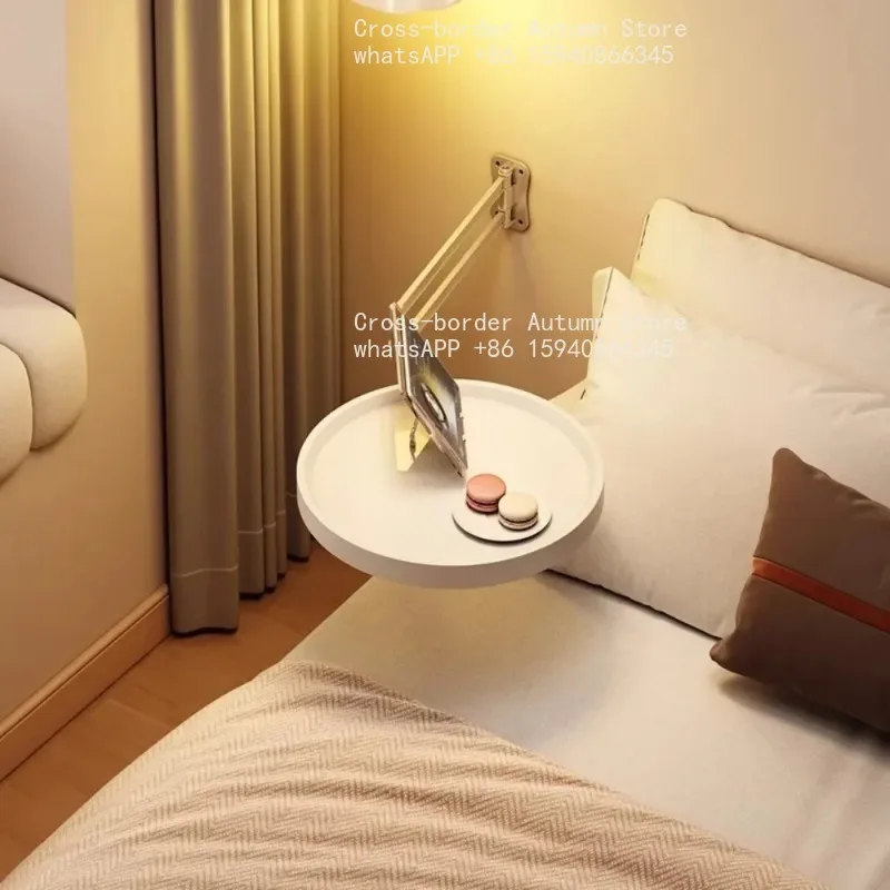 Wall Mount Folding Bedside Shelf Household Bedroom Mini Hanging Side Table Space Saving Alternative Bedside Cabinet Storage Rack