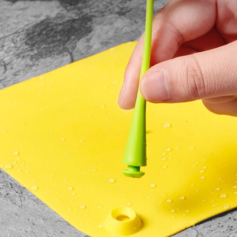 4 Pack Silicone Material Floor Drain Cover Bean Sprouts Square Bathtub Stopper Waterproof Sealing Deodorizing Function