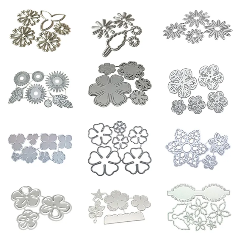 2022 New Flowers Metal Cutting Dies DIY Scrapbooking Embossing Paper Photo Frame Stamps Crafts Template Mould Stencils