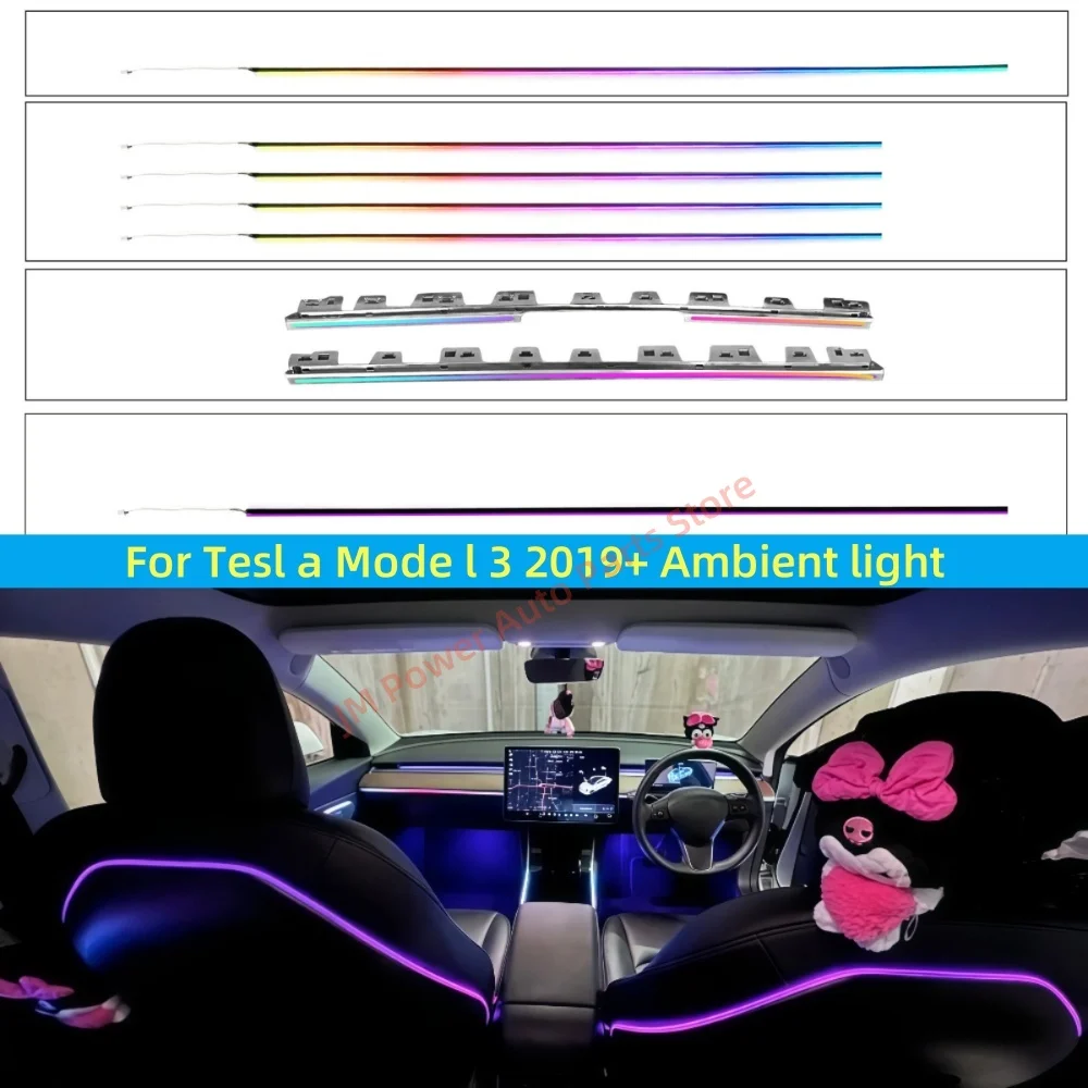 RHD LHD For Tesla Model 3 2019-2020 Atmosphere lamp Car interior lighting upgrade Car accessories Ambient Light Backrest light