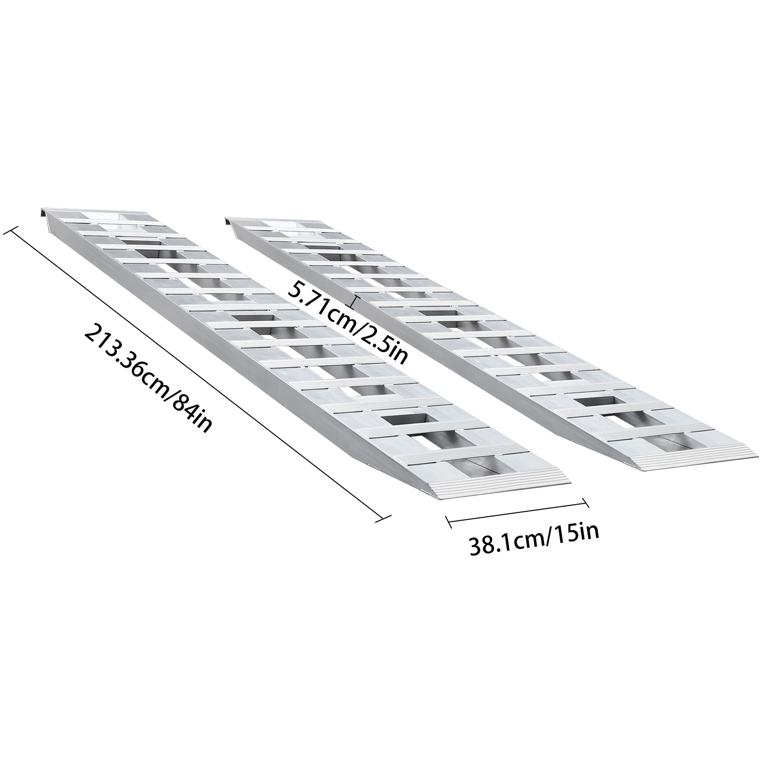 2 قطعة من سلالم المقطورة، زوج من سلالم سعة تحميل 6000 رطل لتحميل وتفريغ دراجة نارية دراجة ترابية دراجة ATV جزازة العشب