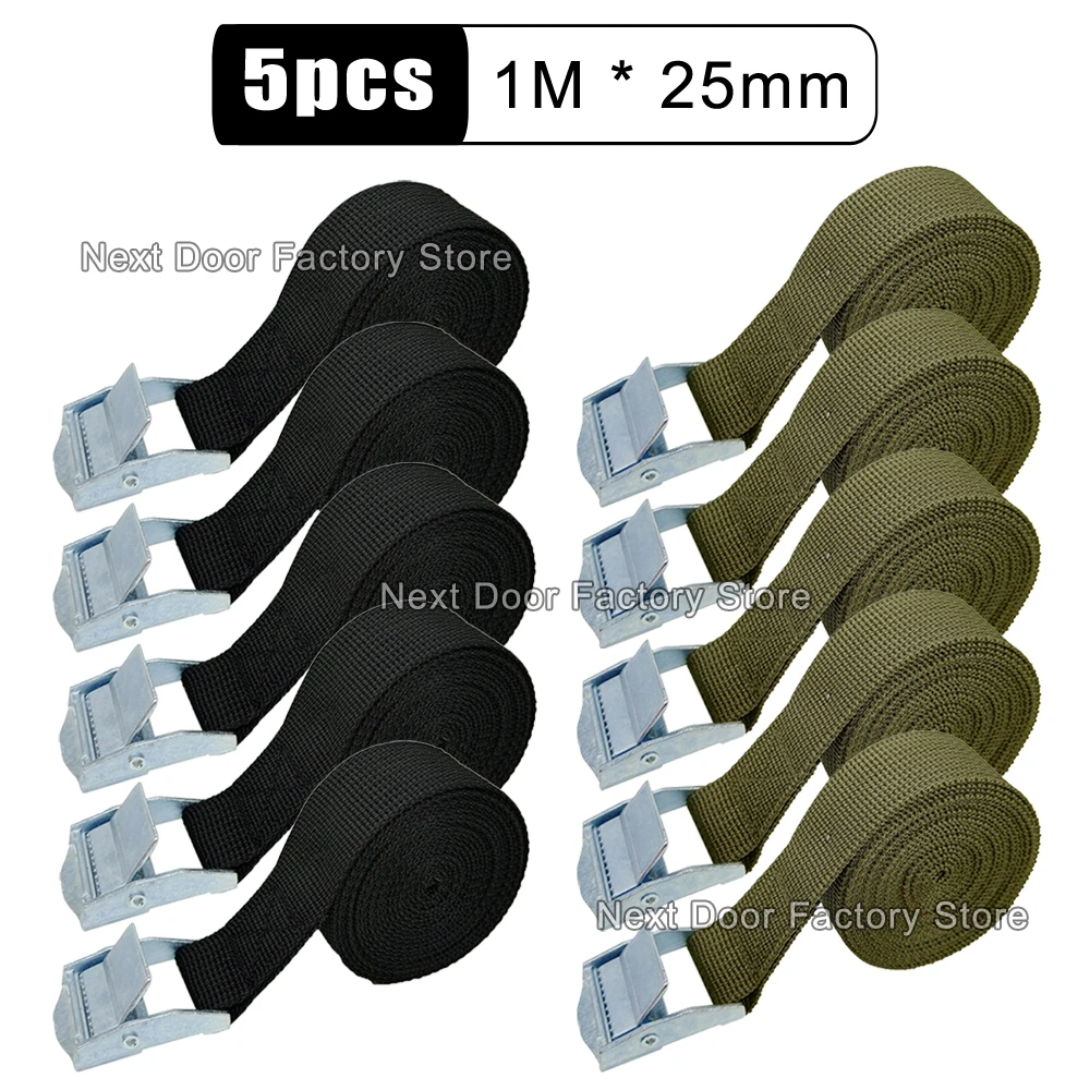 5 قطعة 1 متر مشبك التعادل أسفل حزام البضائع الأشرطة لسيارة دراجة نارية مع مشبك معدني حبل للسحب حزام السقاطة للأمتعة 2 ألوان #1