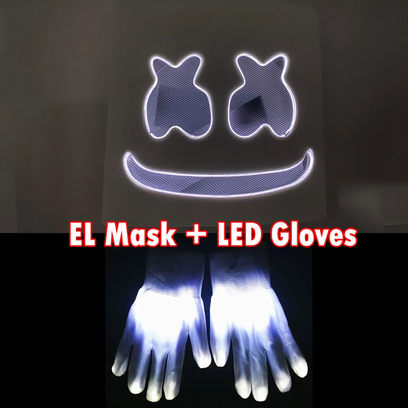 LED DJ マスク ヘッドギア リアルなマシュメロ マスク 通気性