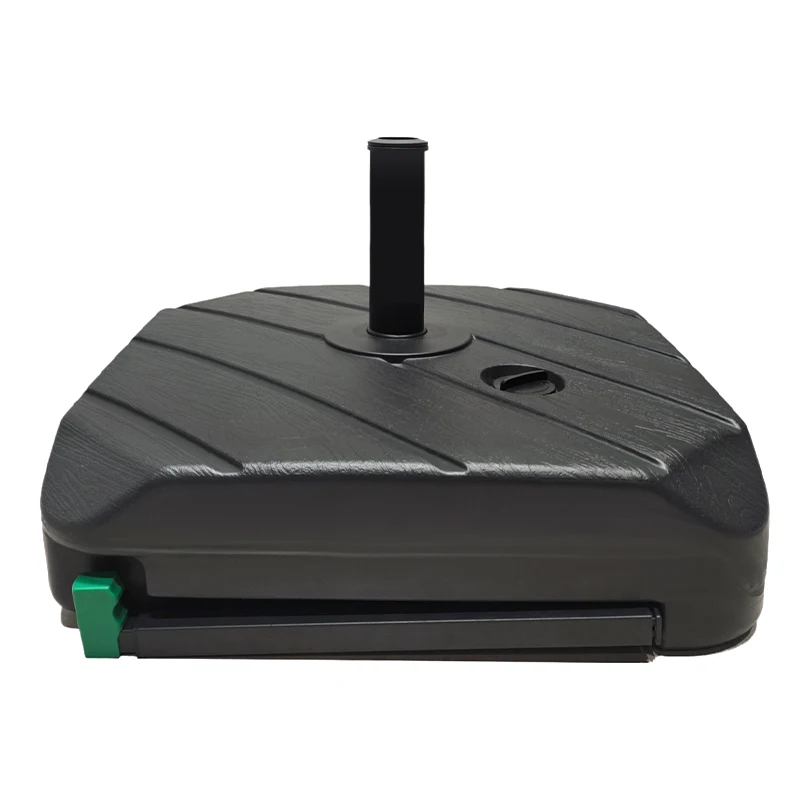 

China Factory's Modern Black Patio Cantilever Umbrella Base Waterproof Offset Stand with Wheels Quality Outdoor Furniture