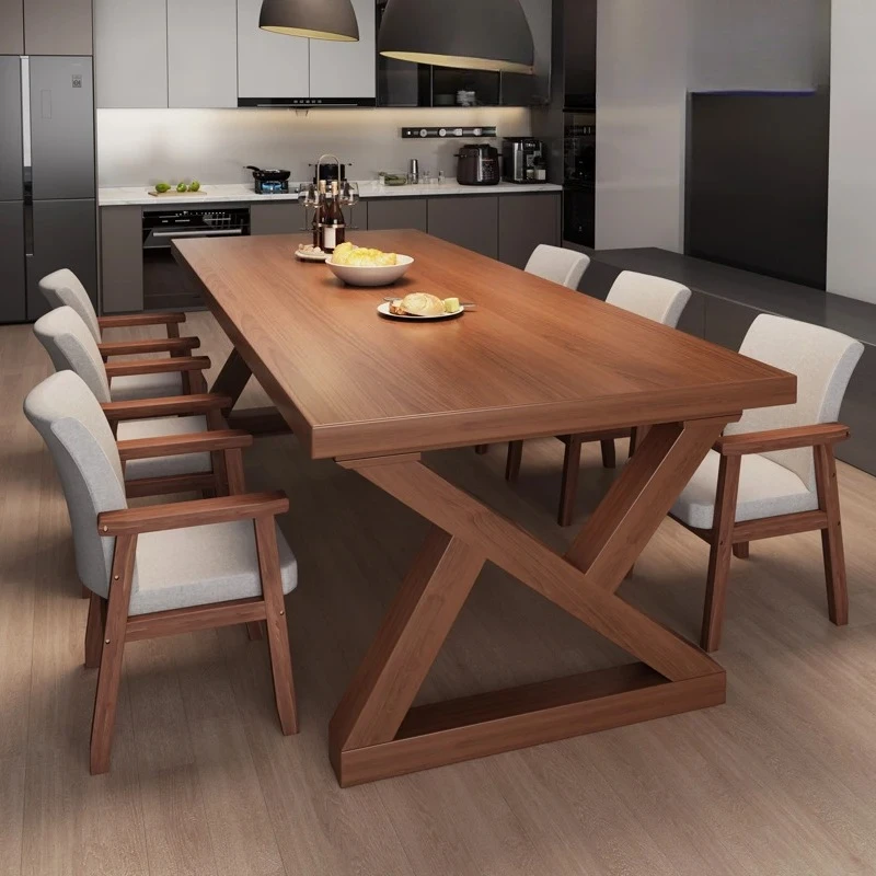 

Обеденный стол в гостиную, новинка 2025 года, домашний стол для небольшой квартиры, современный простой комбинированный большой стол