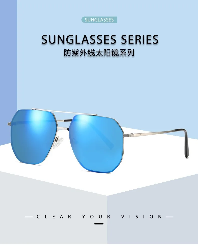 Sonnenbrille mit Metallrahmen für Herren, hochauflösende Unisex-Sonnenbrille, Angeln, Sonnenschutz, Uv400, Sommerbrille, Spiegellinsen, Schutzbrille – Detail 10