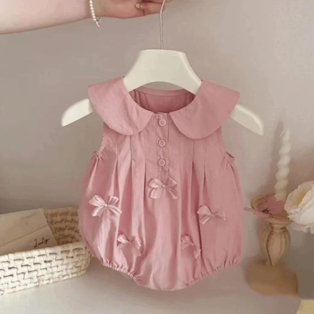 Shorts Climb Bow Baby Romper Infant Romper One-piece Bow Baby Jumpsuit Casual Outfit 0-18 Month Bow Baby Bodysuit Infant Wear