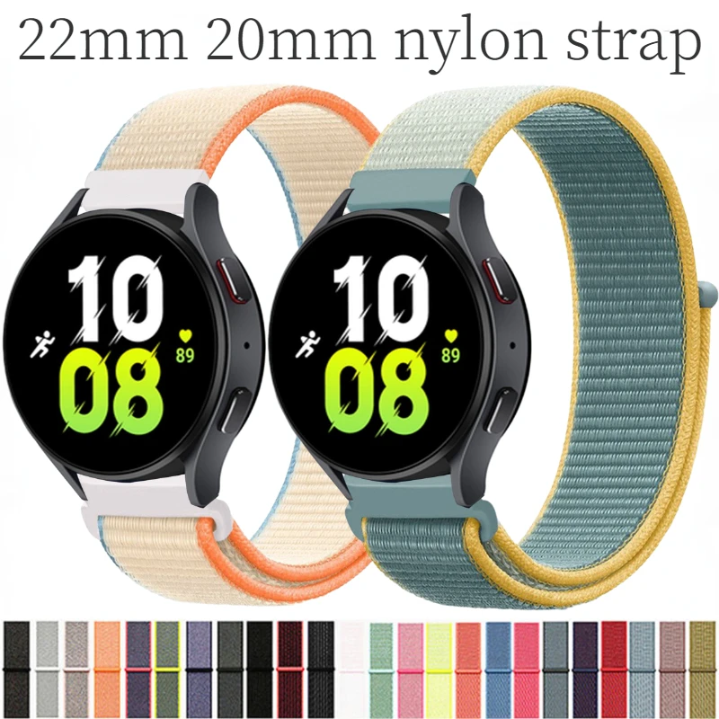 20mm 22mm Nylon Loop Strap For Samsung Galaxy Watch 6/5/4/3 Gear S3 bracelet band Huawei Watch 4-3/GT 2-3 Pro Amazfit GTR4/GTS4