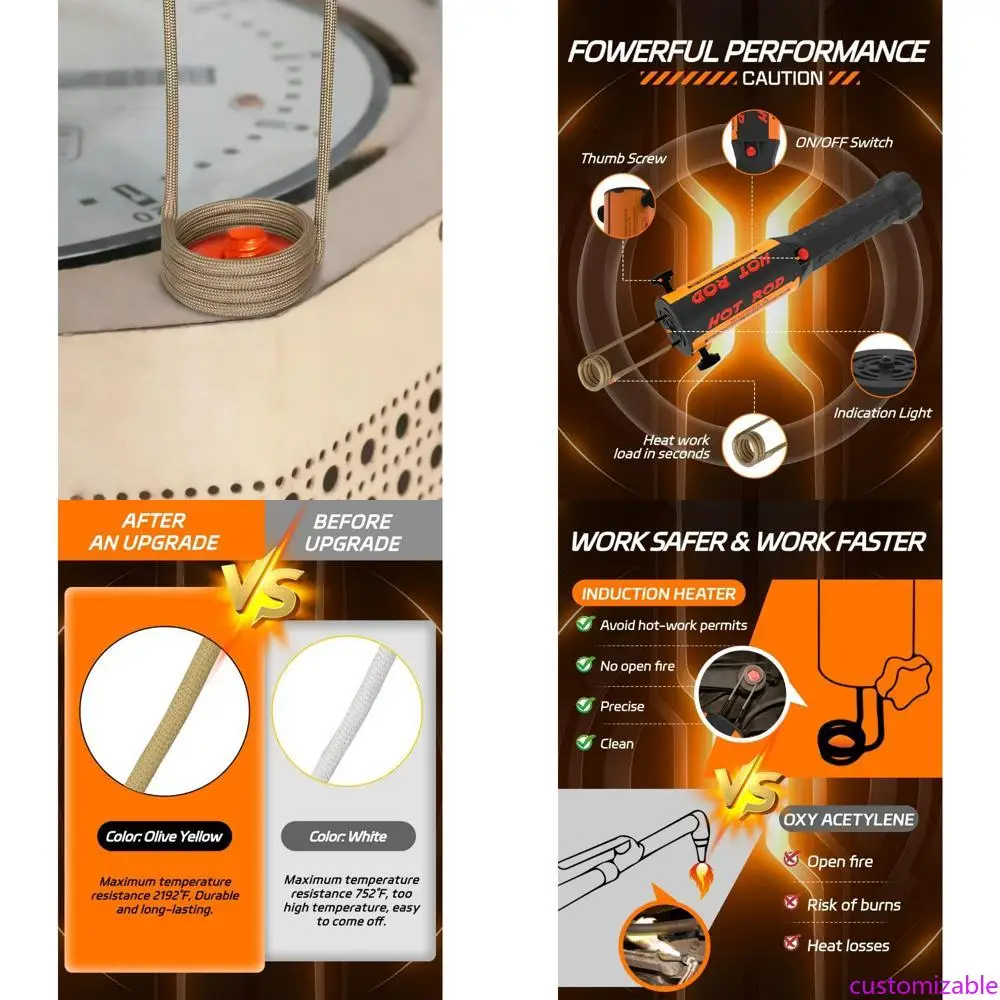 

Magnetic Induction Bolt Heater Tool - 1100W 110V for Removing Rusty Bolts and Nuts with 8 Coils