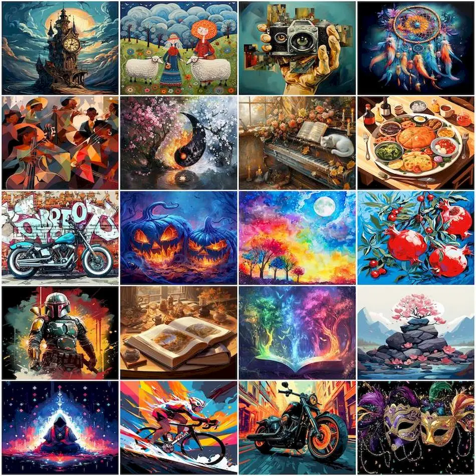 

GATYZTORY Painting By Number Adults Abstract decorative painting Handiwork Acrylic Coloring By Numbers Wall Art Home Decoration