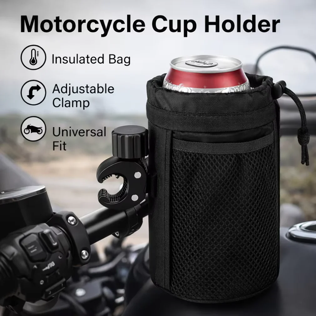 Motorcycle Gear Backpack - Insulated Motorcycle Cup Holder Bag, Universal