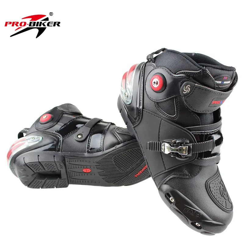 Motorcycle Boots PRO-BIKER High Ankle Racing boots BIKERS leather race Motocross Motorbike Riding boots Shoes A09003