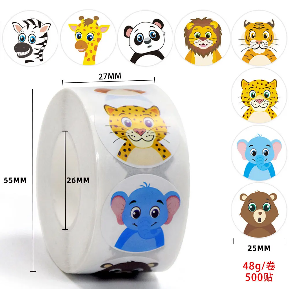 500 قطعة/لفة الكرتون kawaii الحيوان ملصقات الطفل DIY بها بنفسك ملصق مائي سكيت الكمبيوتر المحمول دراجة نارية ملصق الاطفال مكافأة لعبة هدية عيد ميلاد