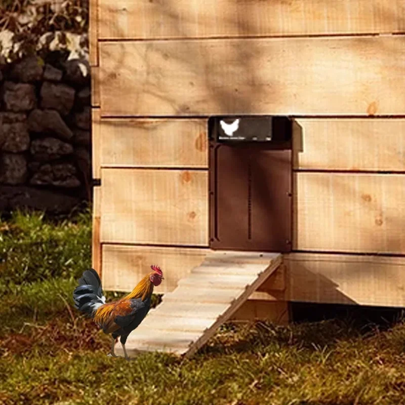 Smart Automatic Chicken Coop Door Light Sensor Auto Opener Poultry Door Waterproof Pet House Door For Backyard Chicken House