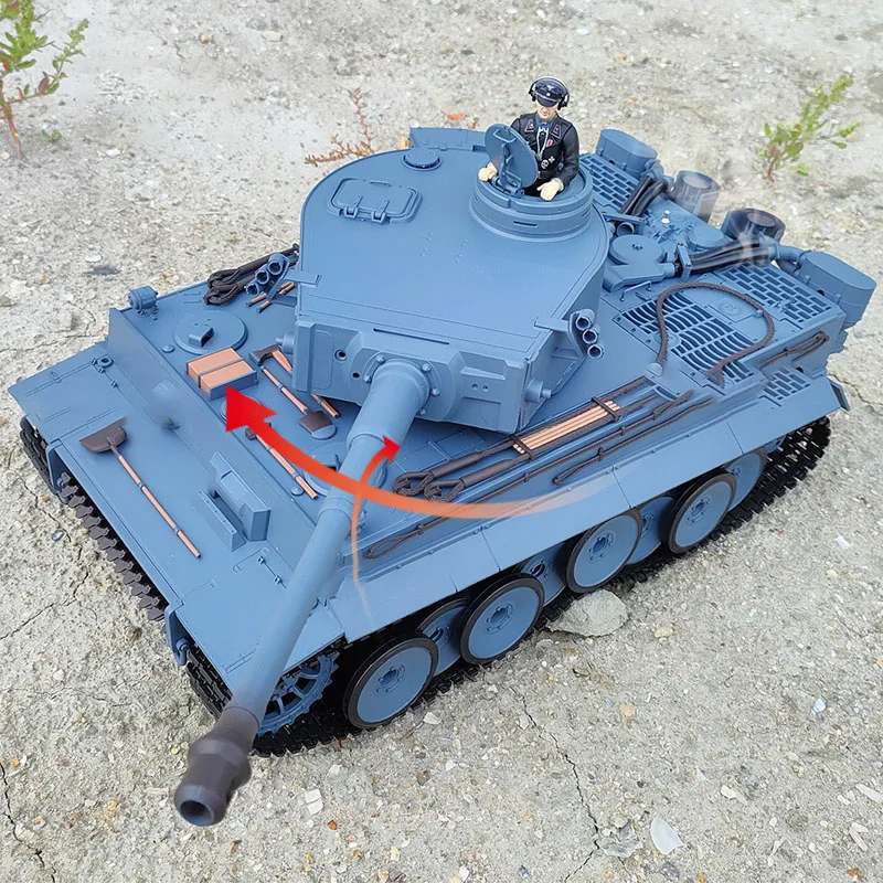 Henglong-Tanque de Controle Remoto, Tiger Alemão Segunda Guerra Mundial, Heavy Metal, 1:16 Simulação, Efeito Sonoro, Modelo de Simulação, 3818-1