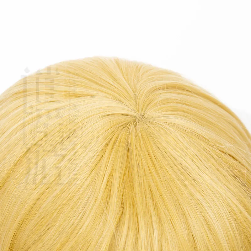 하이 퀄리티 스타 라이트 소녀 코스프레 가발, 35cm 골드 내열성 합성 머리, 할로윈 파티 애니메이션 코스프레 가발 모자