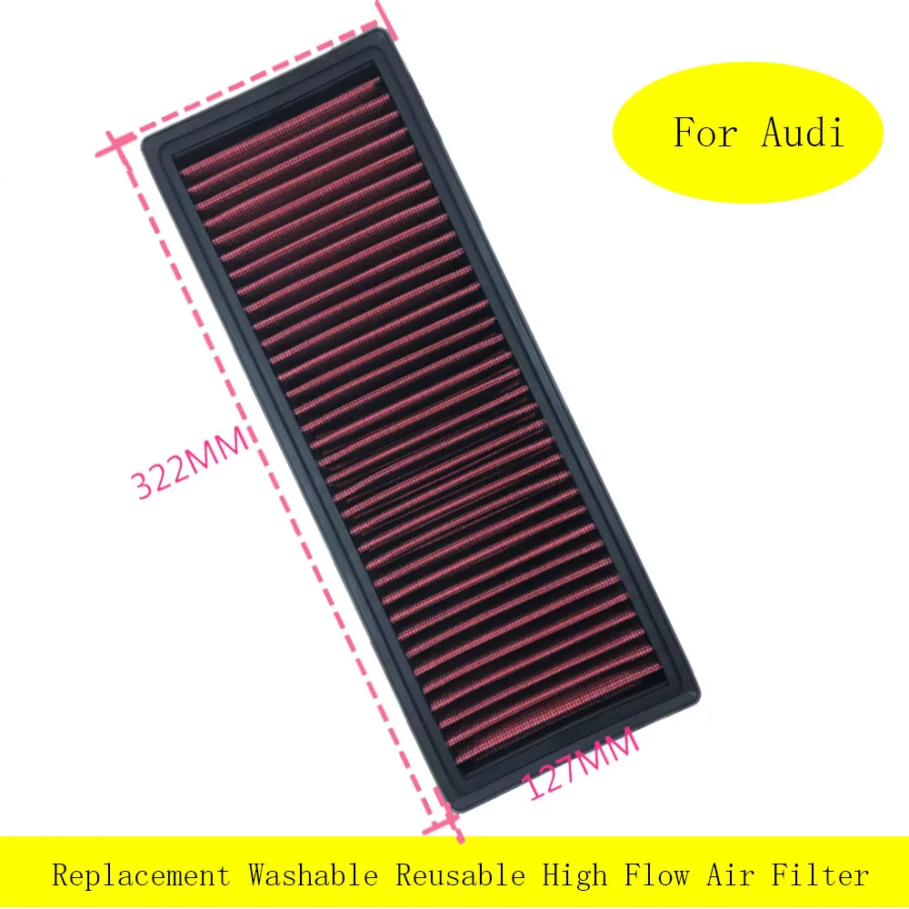 

car accessories Washable Replacement Air Filter for Audi A5 QUATTRO Q5 A4 ALLROAD 2.0 1.8 High Flow OEM 8KO-133-843E