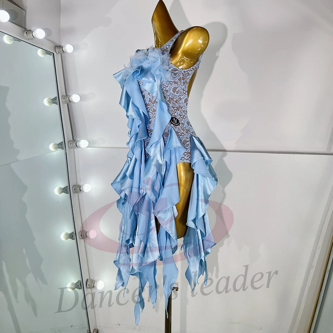 Latin Dance Adult Children'S Dress AB Stone High-End Custom Ruffle Irregular Precisely Tango Women'S Clothing