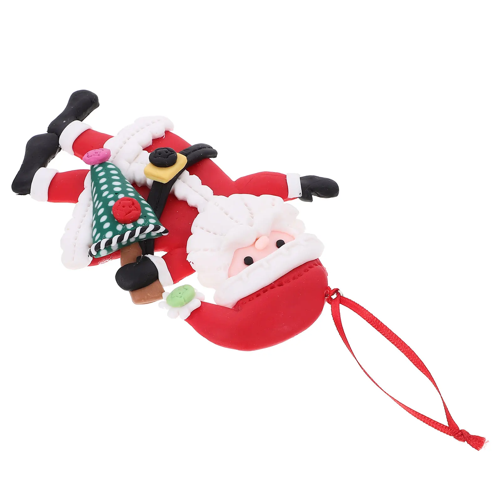 

Christmas Tree Hanging Ornaments Elder Santa Claus Decor Small Gift Cartoon Christmas Polymer Clay PVC Handmade
