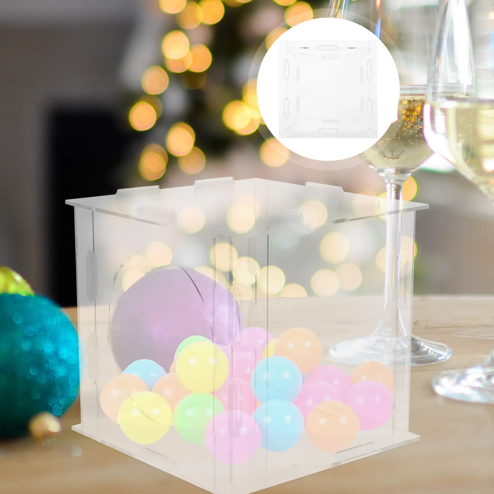 

1pc Raffle Box Acrylic Ticket Box For Party Lottery Donation Contest Voting Suggestions Tips Collection Cubic Ballot Container