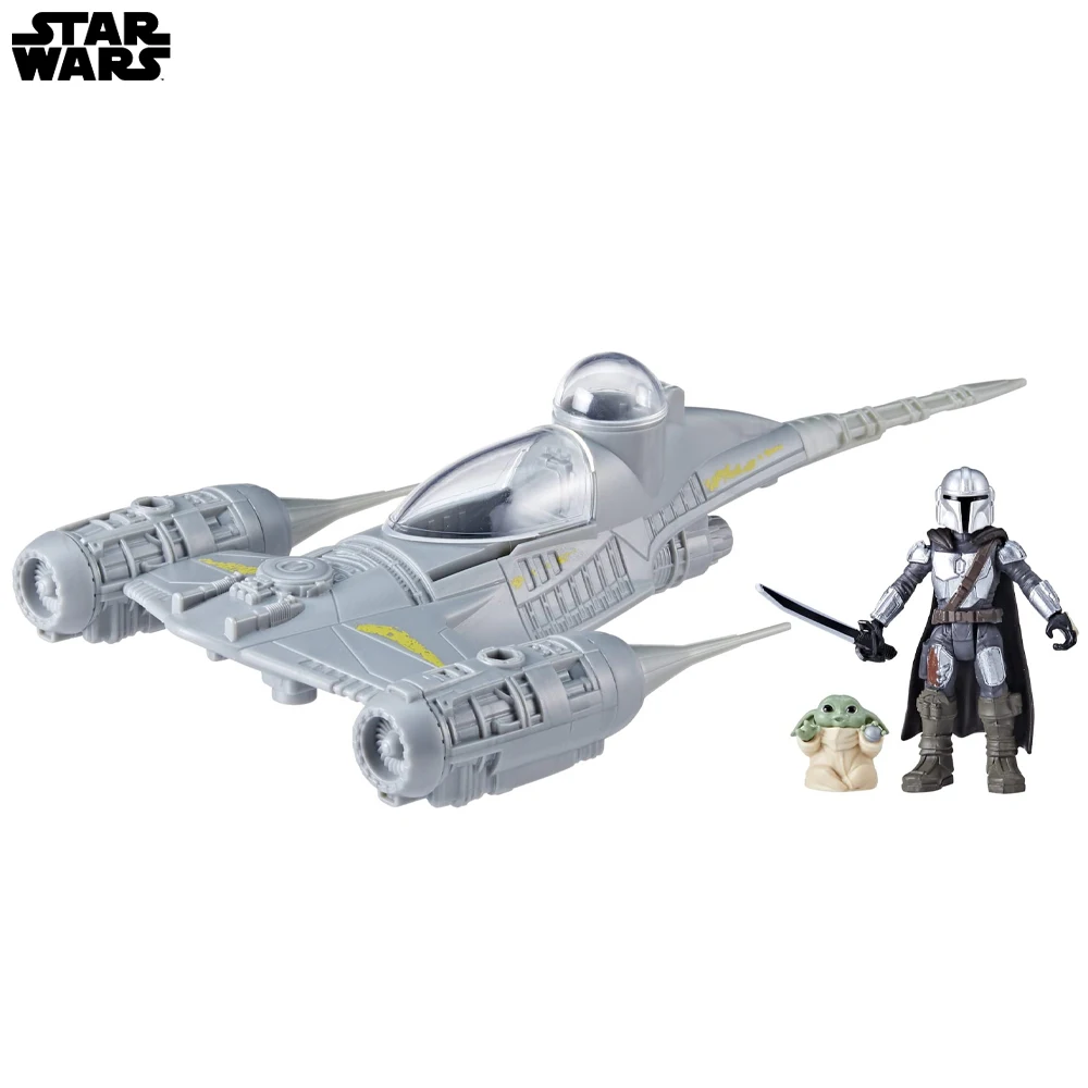 Star Wars Mission Fleet Mando's N-1 Starfighter, Grogu & Mandalorian Action Figure Set, Ships, Toys for 4 Year Old Boys & Girls