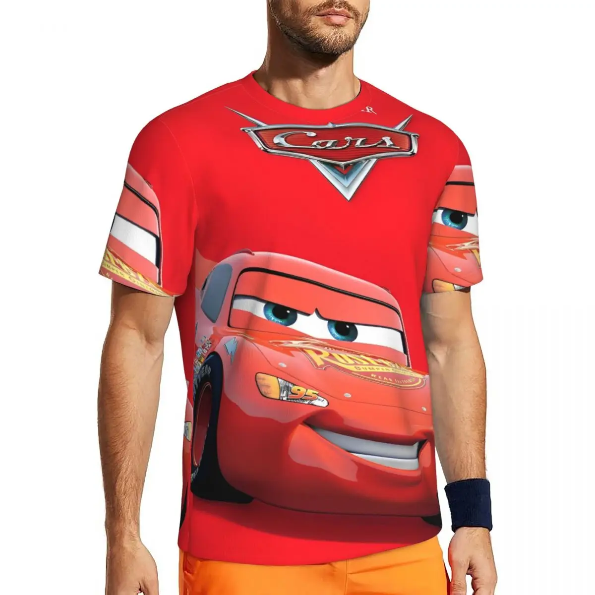 

Pixar Lightning McQueen Cars Cartoon Gym T Shirt Harajuku T-Shirts Men Vintage Tee Shirt Summer Short Sleeve Graphic Clothes