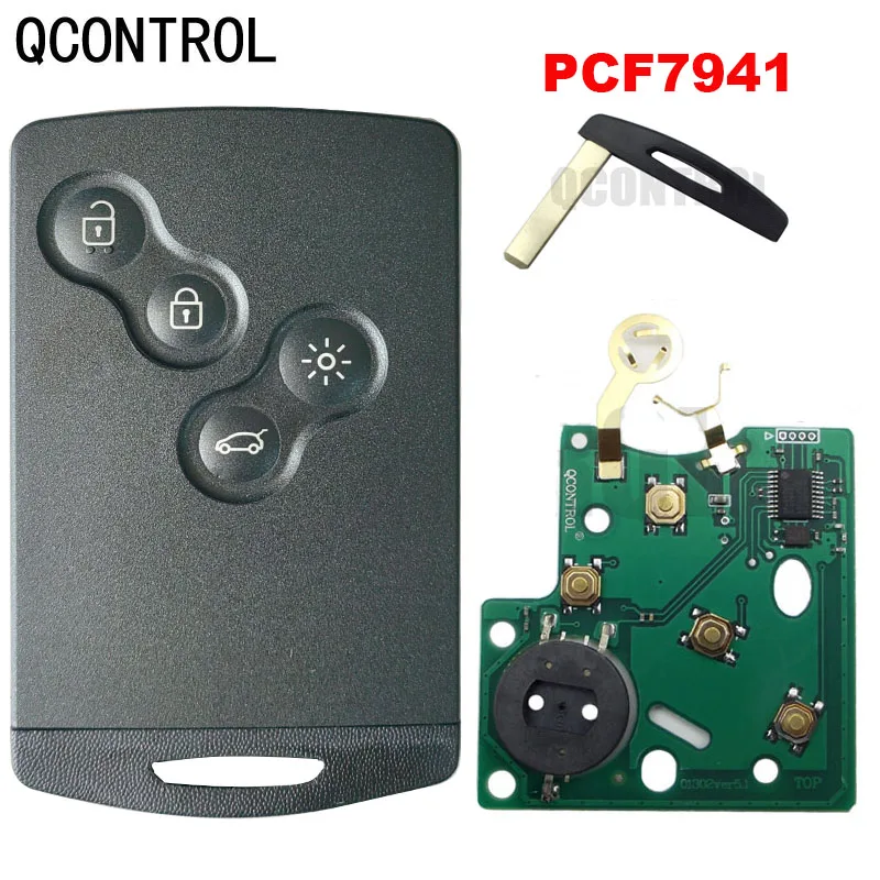 QCONTROL Keyless Go or Half Smart Remote Key 433Mhz PCF7953 PCF7952 PCF7941 4A for Renault Megane III Fluence Laguna III Scenic