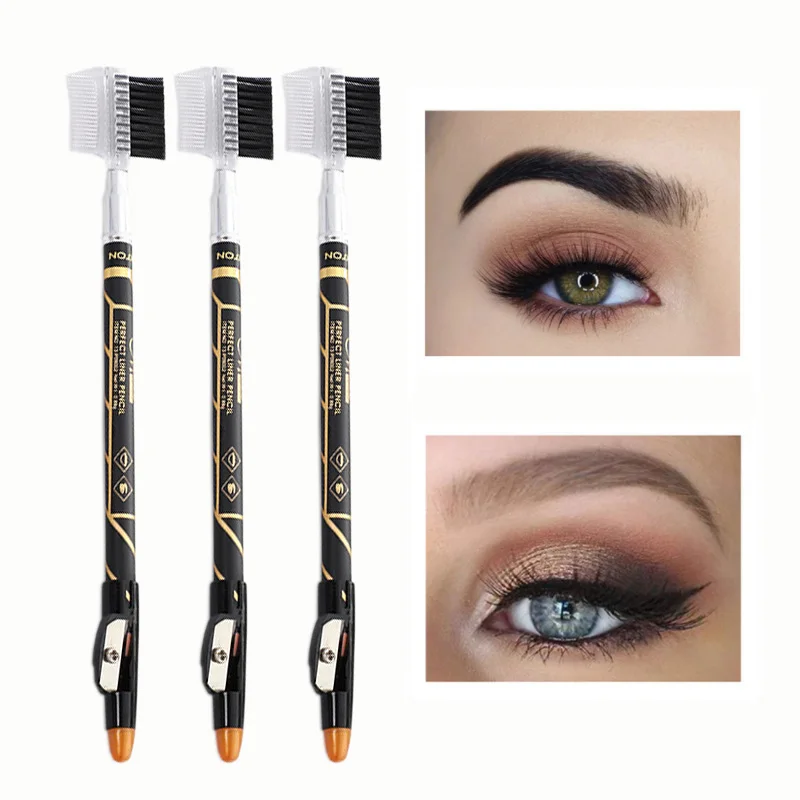 Hard Core Eyebrow Pencil Waterproof Cosmetic Eye Brow Long-Lasting Durable Ecological Eyebrow Pencils With Brush Sharpener