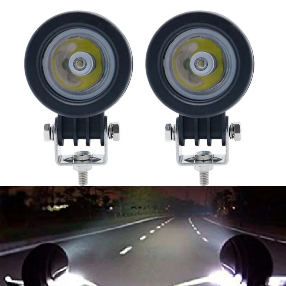 2Inch Bike Fog Lamp Led Motorcycle Fog Lights 10W Spotlights mini Work Light LED Motor Headlight 24V 12V for Car 4X4 Off road