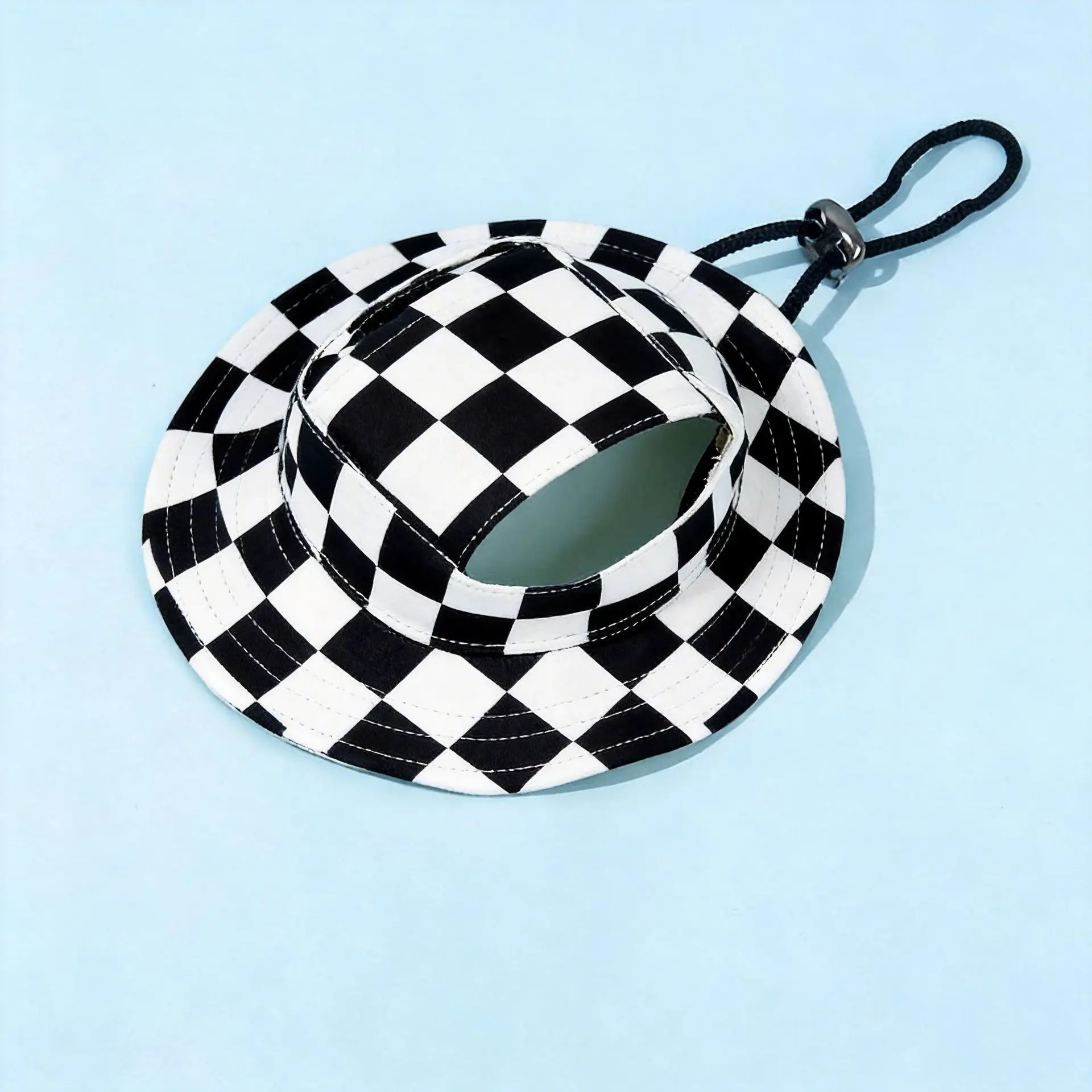 Verstellbarer Ohrenfreier Haustier-Bucket-Hat, Sommer-Sonnenhut mit süßem Aufdruck für kleine, mittelgroße und große Hunde, Katzen, Welpen, Haustierzubehör