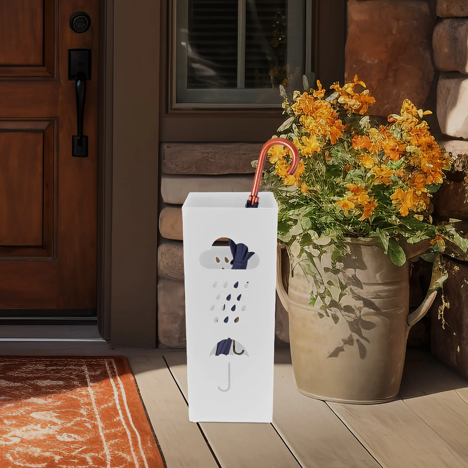 

Квадратная металлическая подставка для зонтов, железная капля дождя, домашний органайзер для прихожей для отеля, офиса, прихожей, стеллаж для хранения тростей, прогулок