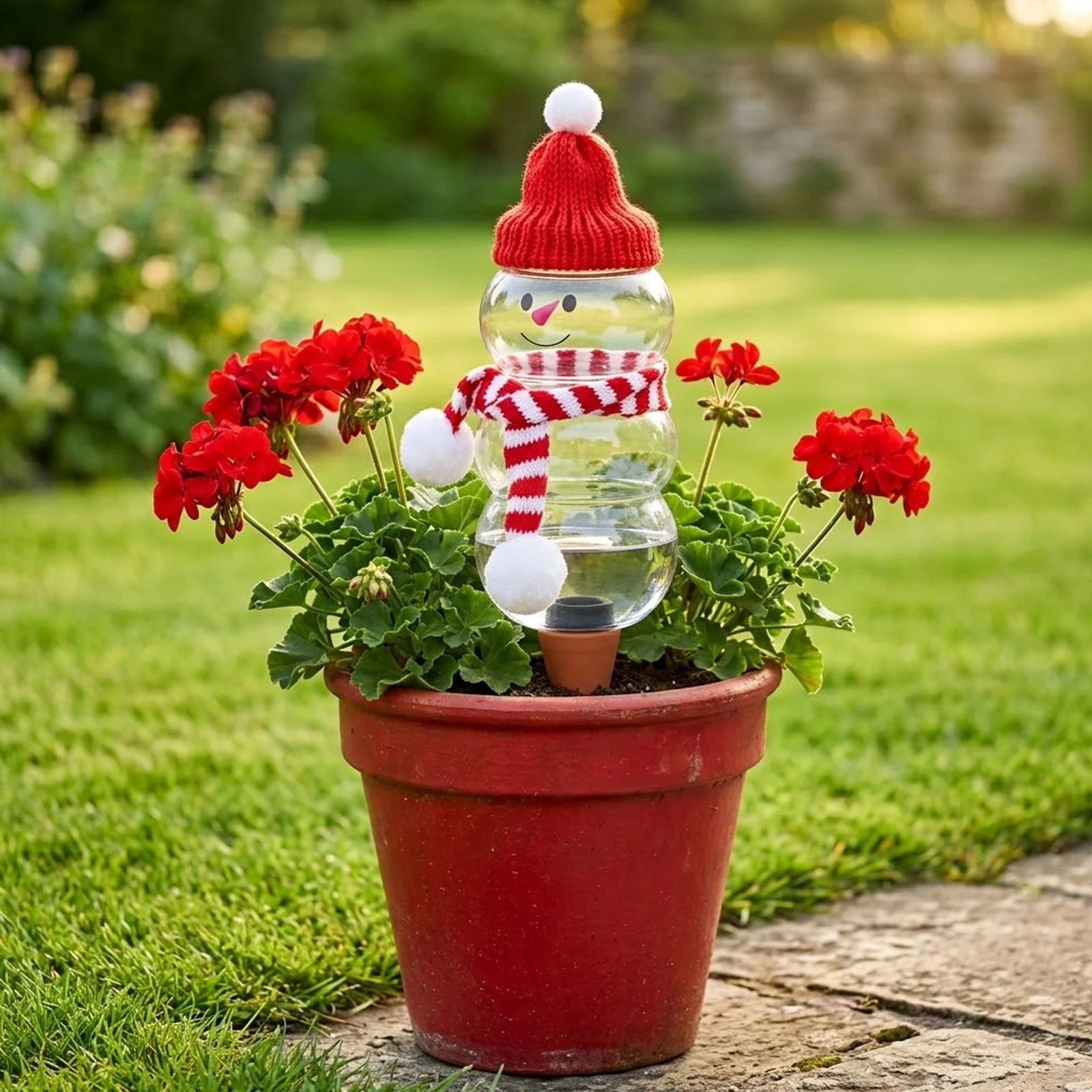 Snowman Automatic Plant Watering Devices Self-Watering Globes Terracotta Clay Spikes For Indoor Outdoor Potted Plants