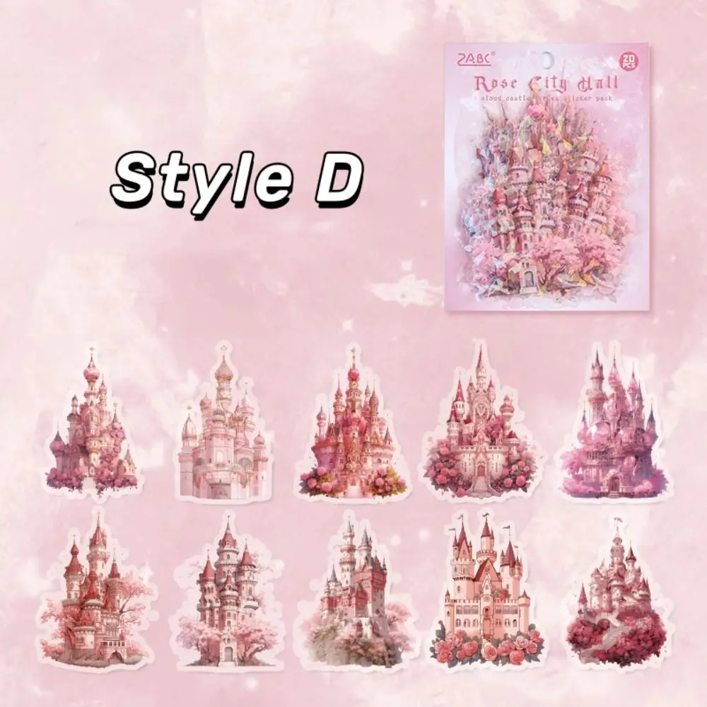 Laser Graffiti Castle Sticker Wall Decor Decals Waterproof Stationery Envelope Sticker Shell Luster Self-adhesive