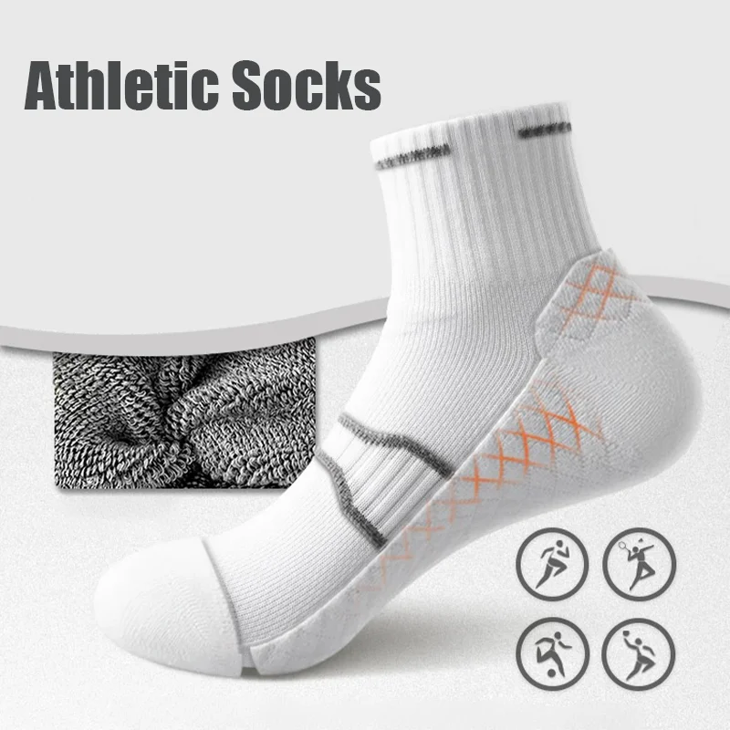 

4 Pairs Pro Performance Sport Socks – Breathable, Cushioned, Anti-Slip for Running & Training