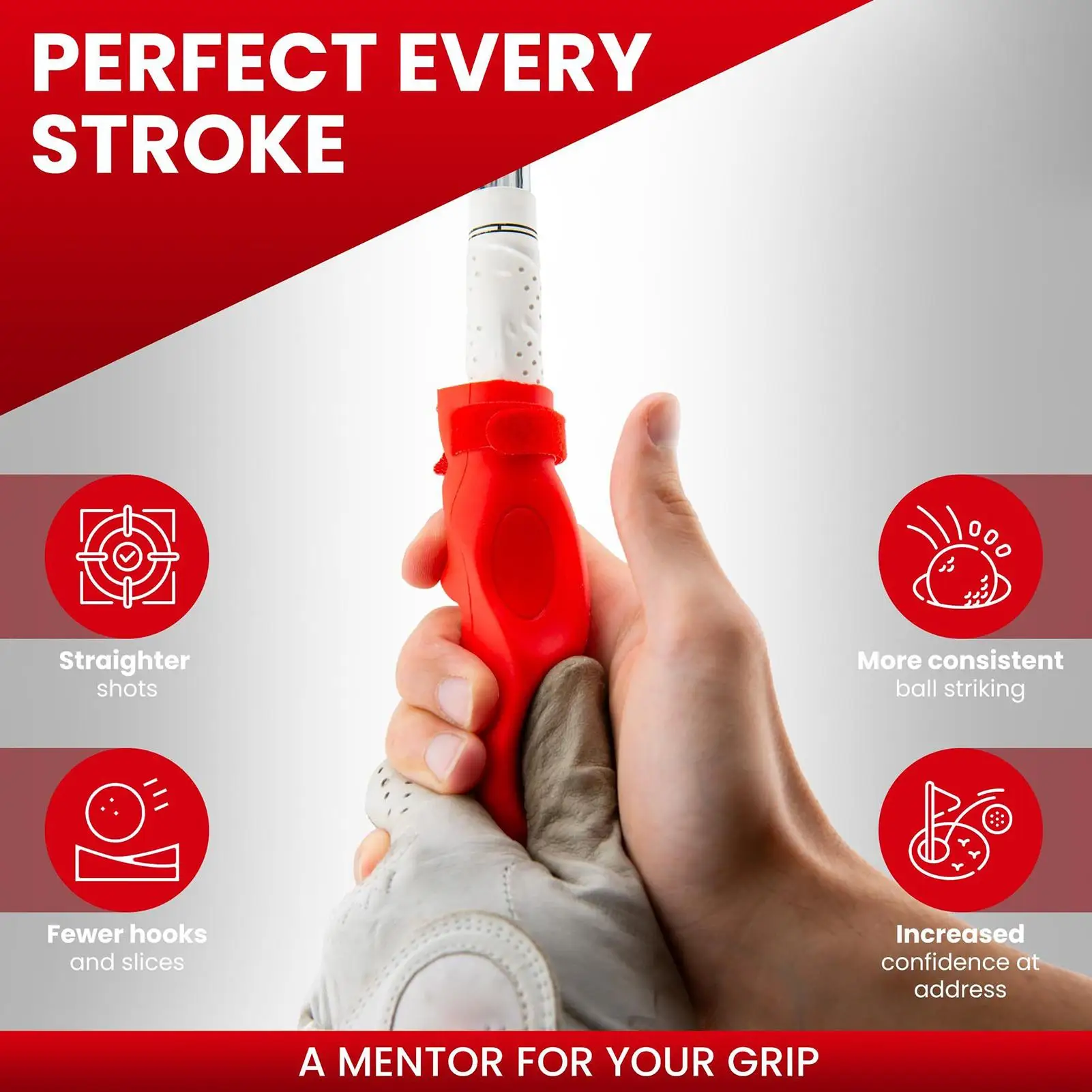 Golf Grip Aid Anti-Slip Universal Removable Silicone Correction Tool Golf Practice Correct Grip Aid for Adults Teen Golfers Men - view 4