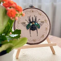 Insect Bead Embroidery DIY Craft Kit Cartoon Cross Stitch Insect Series Bead Embroidery Engraved Insect Pattern Set