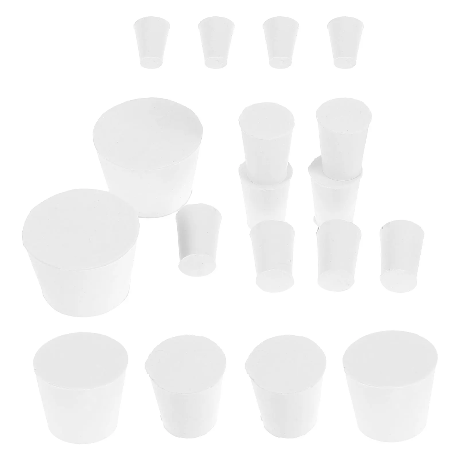

18 Pcs White Rubber Stopper Laboratory Sealing Plugs Glass Beaker Corks Tapered Design Prevent Evaporation Ensure Tight Seal