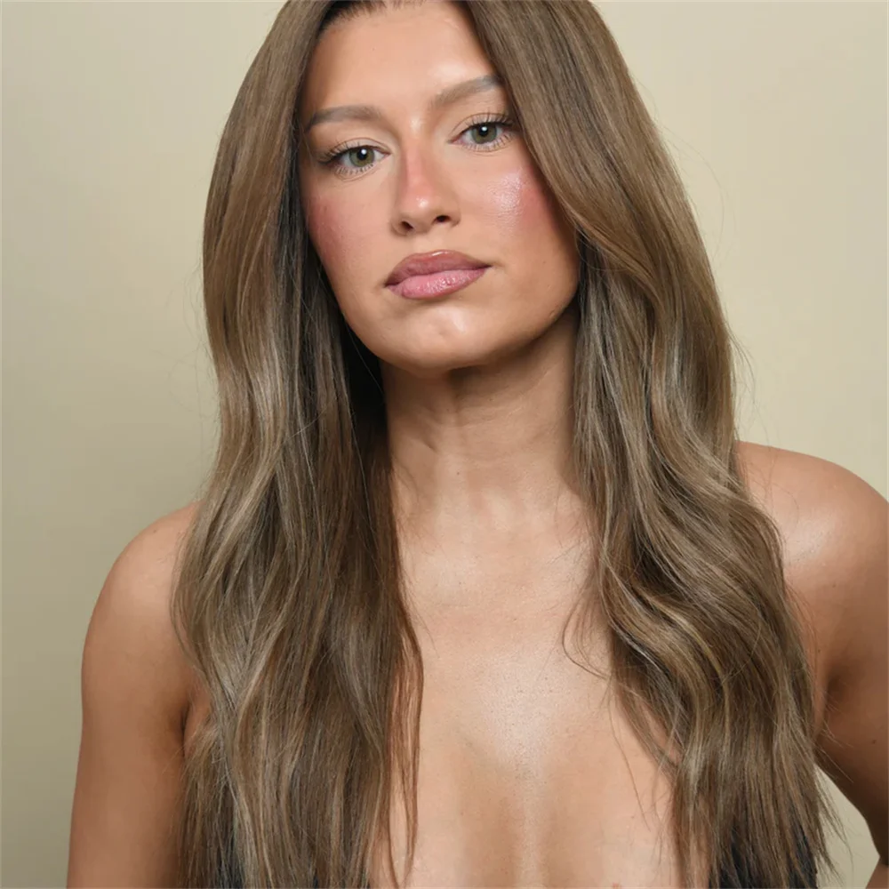 

Коричневый парик с длинными свободными волнистыми прядями, синтетический парик с кружевной передней частью, естественная линия роста волос, шоколадно-коричневые волосы для женщин, парик для вечеринок и косплея