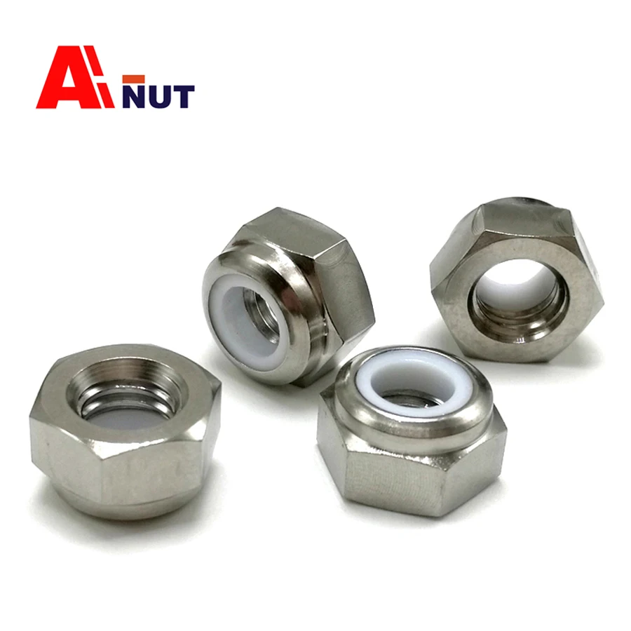 M2-M16 TC4 Titanium Nylon Lock Nut ,Fine Pitch Ti Nut Manufacturer，E004