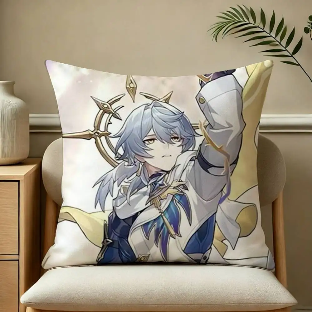 Game Honkai Star Rail S-SundayS  Square Double-Sided printed Pillow Case Bedroom Bedside Pillow Sofa Cushion Cover